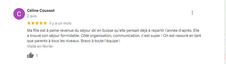 Avis Google - Colonies Séjours de vacances - Temps Des Copains