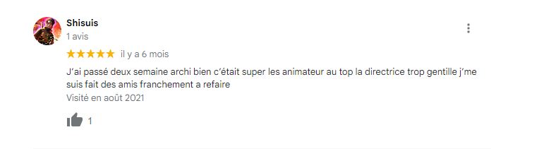 Avis Google - Colonies Séjours de vacances - Temps Des Copains