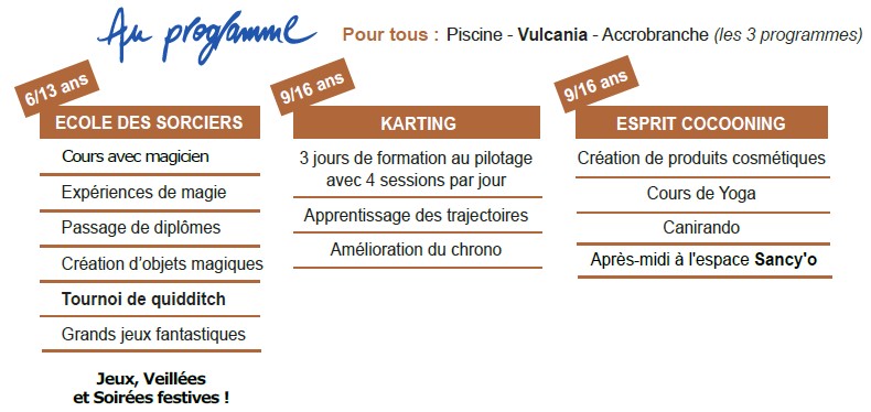 ActivitesLaBourbouleEteAutomne2023 Activités - Séjours Automne - La Bourboule - Auvergne - Le Temps Des Copains - LTC